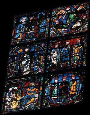 Parte inferiore dell'INFANZIA DI CRISTO. Cattedrale di Chartres. 1150