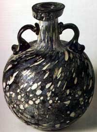 Fiasca per olio, decorazione a spruzzo, I secolo d.C.