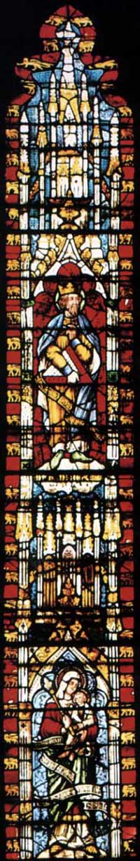 Particolare vetrata della cappella della Vergine, Cattedrale di Wells, 1310 circa